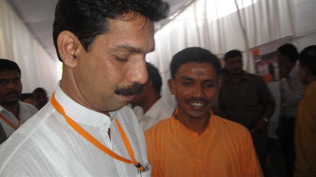 HJS members with BJP MP from Dakshin Kannada District